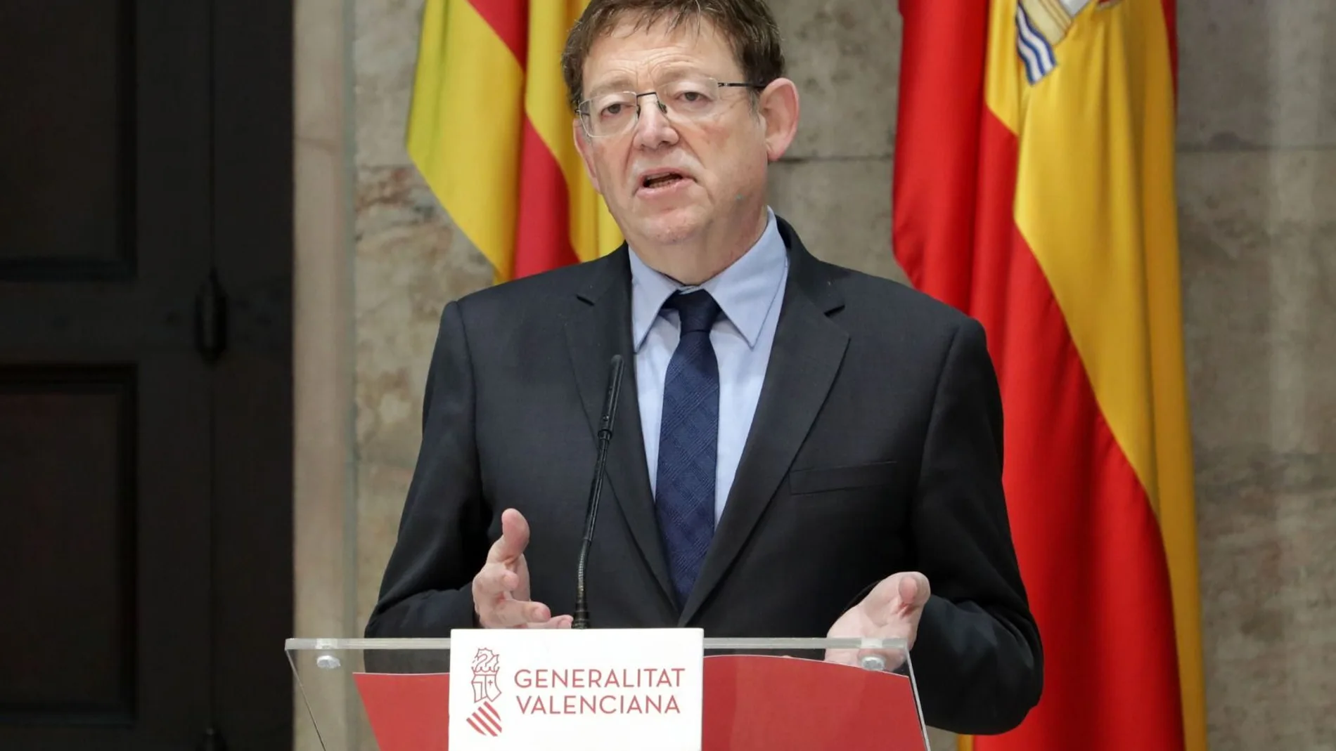 El presidente de la Generalitat valenciana hoy durante su comparecencia