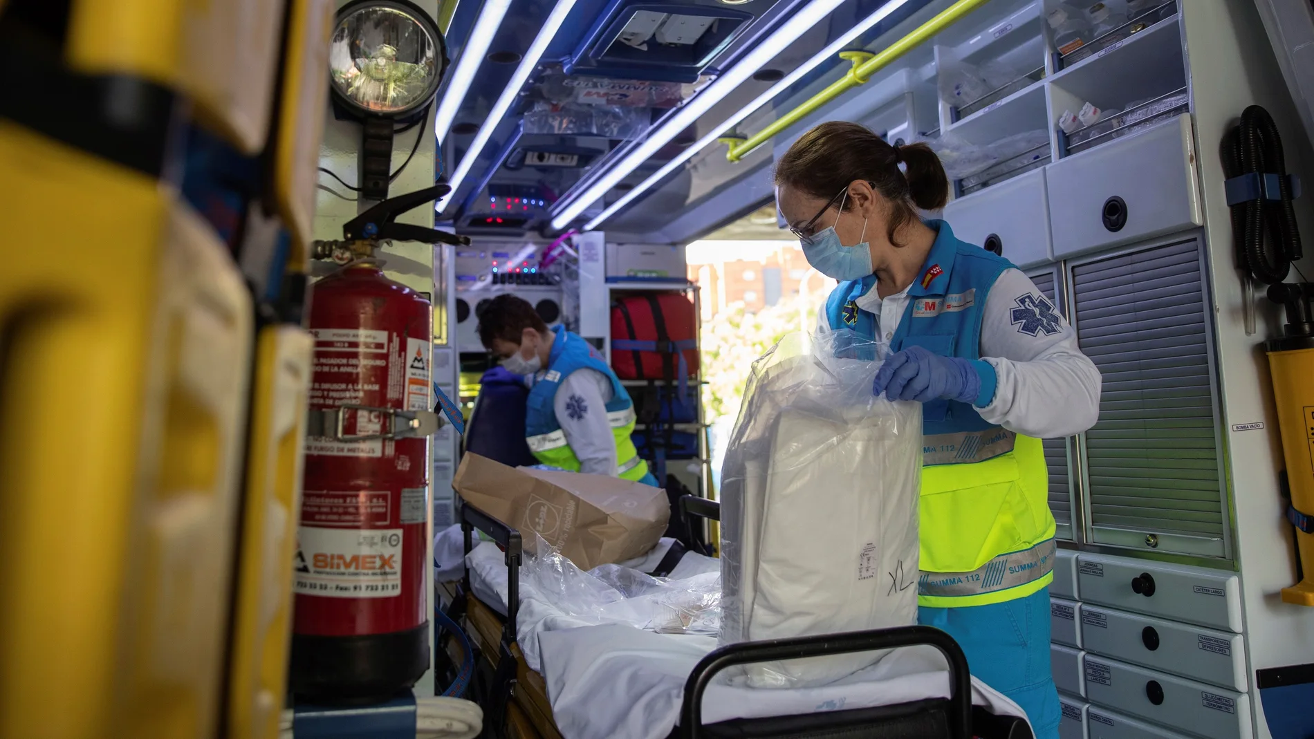 UVI móvil durante una guardia en plena pandemia del coronavirus