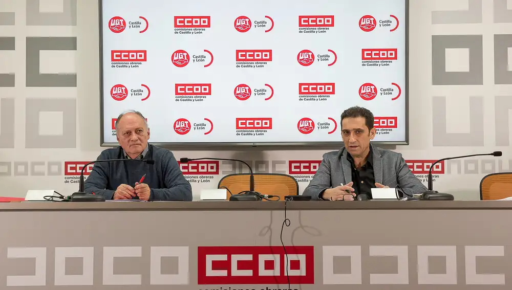 Los líderes sindicales de Castilla y León, Vicente Andrés de CCOO y Faustino Temprano de UGT