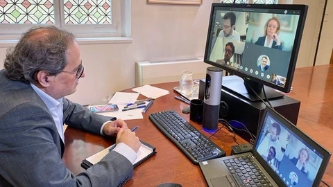 El presidente de la Generalitat, Quim Torra, preside un Consell Executiu extraordinario y telemático.