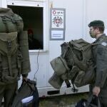 Soldados austriacos en una barraca de Viena movilizados por el Gobierno para combatir el Covid-19
