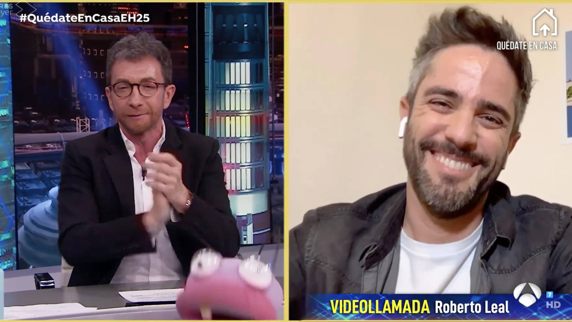 Roberto Leal durante su conversación virtual ayer con Pablo Motos para "El Hormiguero 3.0: quédate en casa"