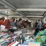 El tradicional mercado de libros en uno de sus domingos en funcionamiento