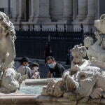 Piazza Navona en el segumdo día de la fase 2 en Roma