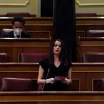 La portavoz de Ciudadanos, Inés Arrimadas, interviene en el pleno del Congreso