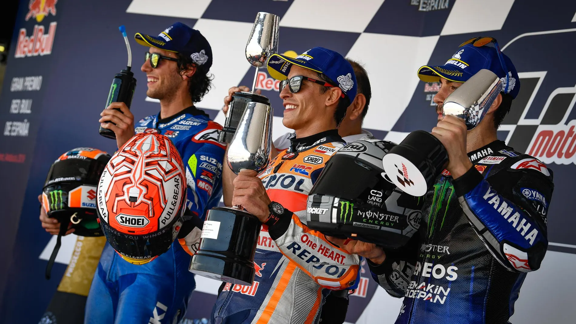 Podio de MotoGP en el GP de España 2019