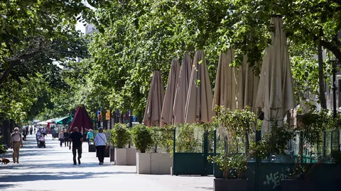 Vista de las terrazas de la Rambla de Catalunya.