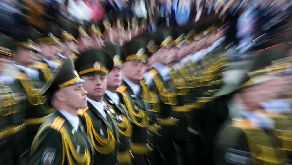 Imagen del desfile hoy en Minsk, capital de Bielorrusia