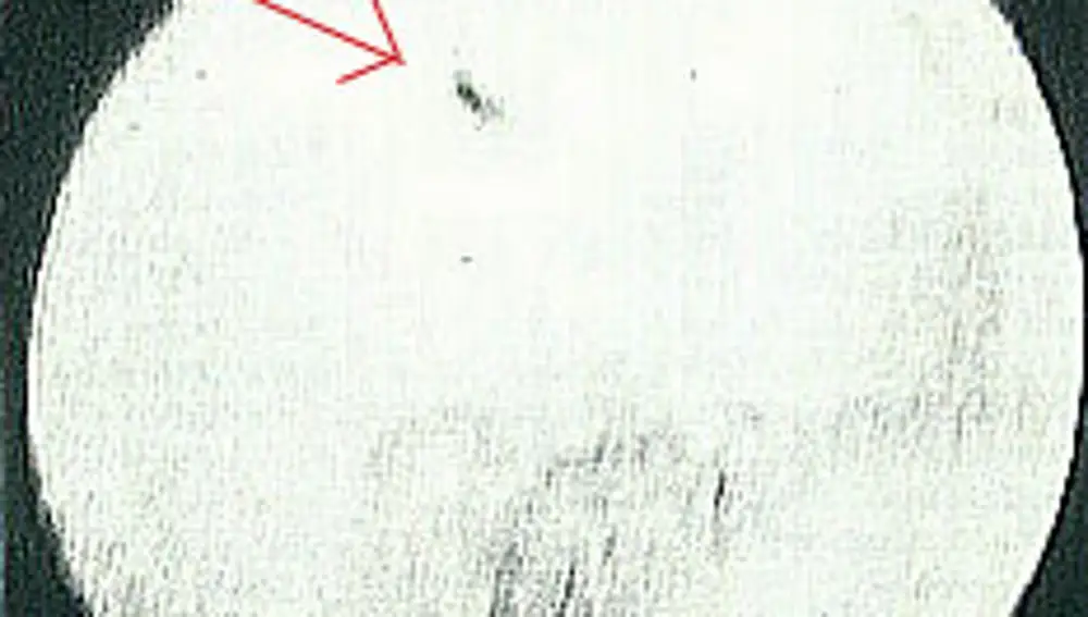 Uno de los objetos observados por Bonilla frente al disco solar.
