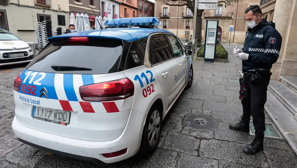 La Policía Local en el centro de León