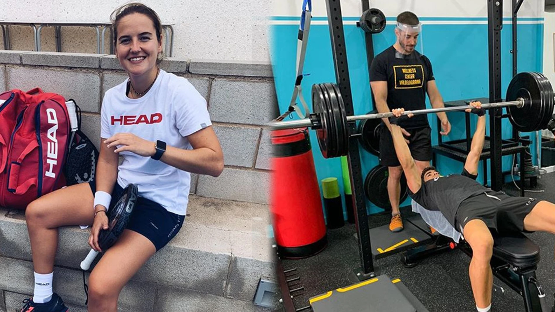 Ari Sánchez y Juan Lebrón en la vuelta a los entrenamientos.