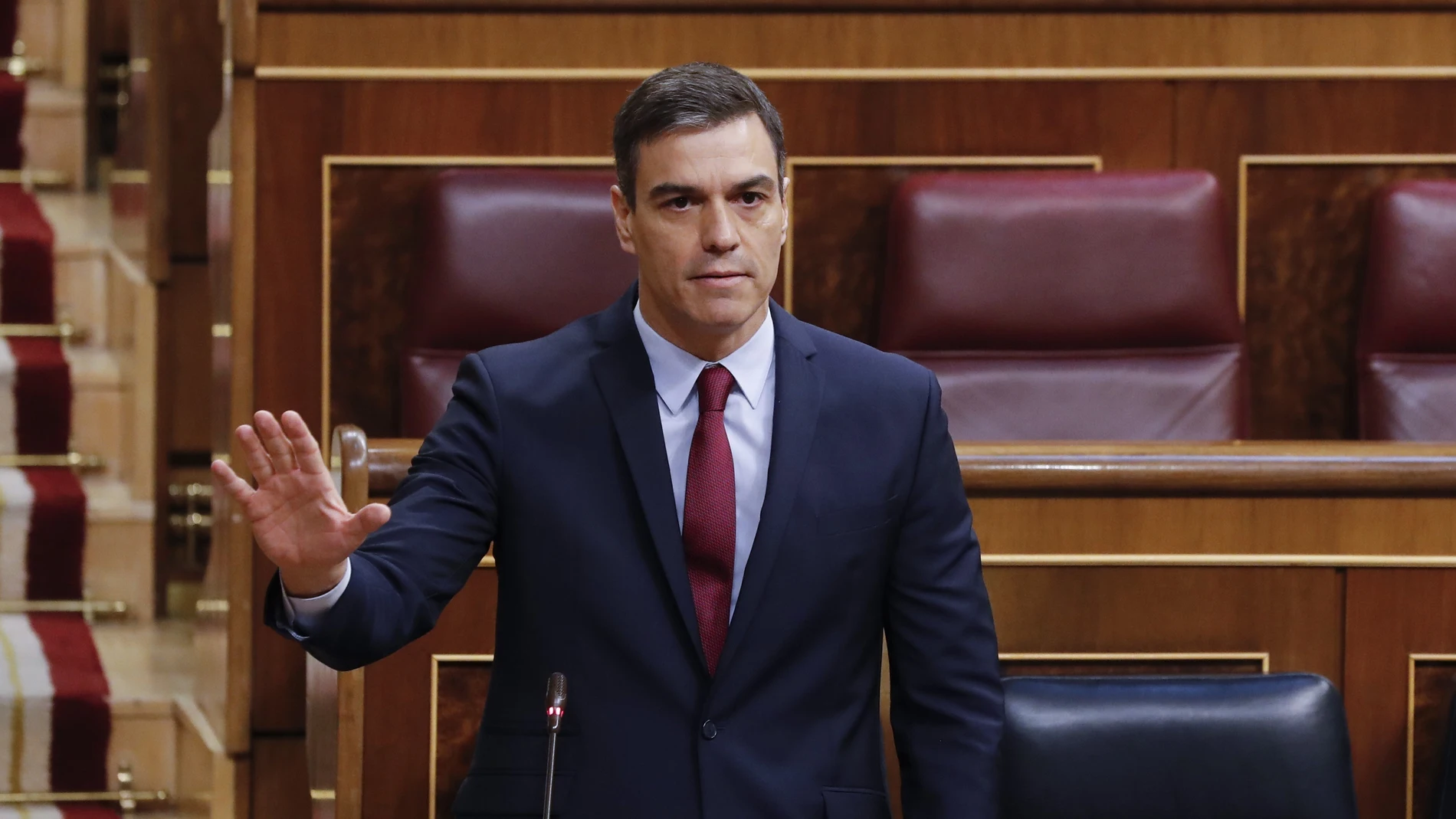 El presidente del Gobierno, Pedro Sánchez interviene en una sesión de control al ejecutivo en el Congreso