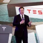 Elon Musk , el CEO de Tesla, en la presentación de uno de sus coches en Shangai