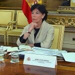 La ministra de Educación, Isabel Celaá, durante la conferencia telemática con los consejeros autonómicos el pasado 15 de mayo