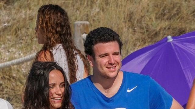 Alex Lequio Obregon and Carolina Monje on holidays in Formentera on Friday, 19 July 2019