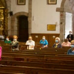 Primera misa en la Basílica de la Encina de Ponferrada, después de decretarse el Estado de alarma