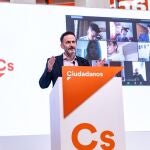 Edmundo Bal en rueda de prensa telemática desde la sede de Cs