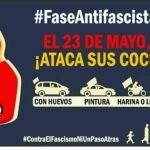 Cartel en el que invita a reventar la manifestación del próximo día 23