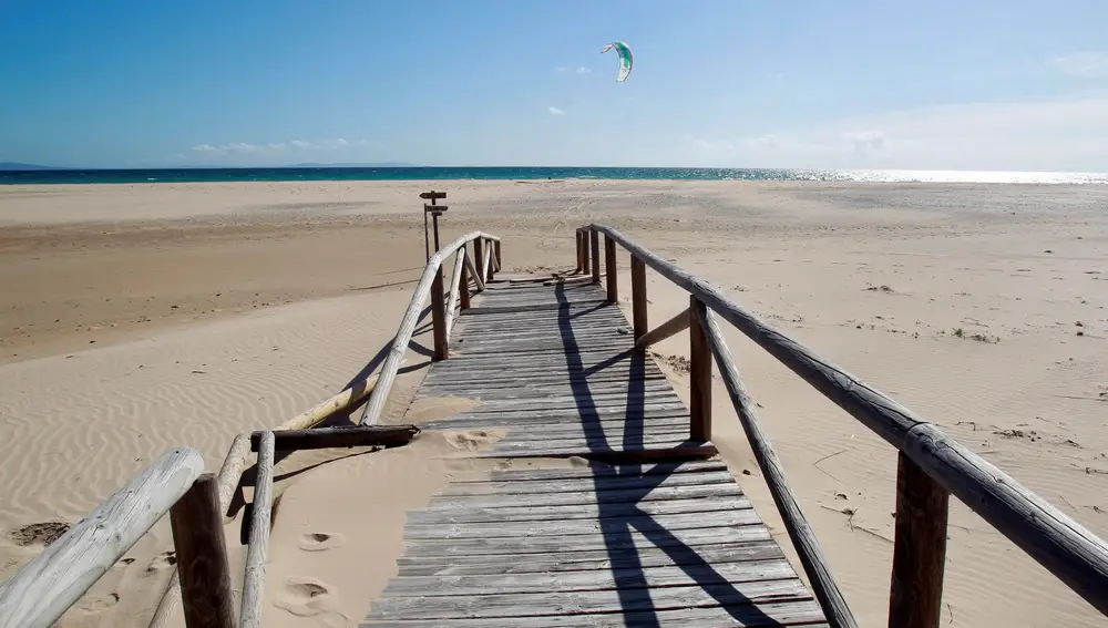 Vista de la playa de Valdevaqueros en Tarifa, Cádiz