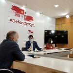 Los socialistas Luis Tudanca y Nuria Rubio se reúnen con Vicente Andrés (CCOO) y Faustino temprano (UGT)