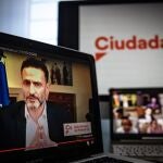 El portavoz de Cs en el Congreso, Edmundo Bal en rueda de prensa telemática