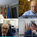 Fernández Mañueco junto a Igea y algunos de los consejeros que han particiado en la viodeconferenciaJCYL19/05/2020
