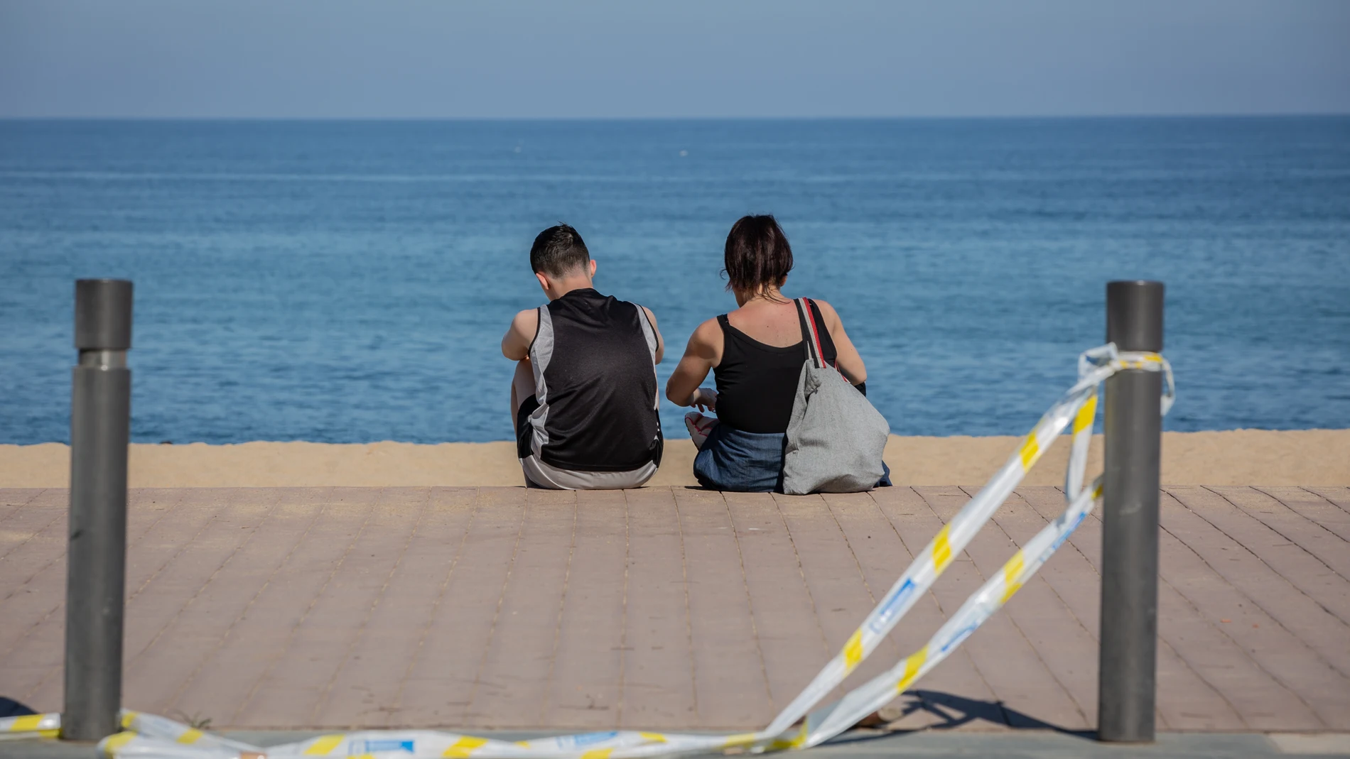 Playa de la Barceloneta durante el día 66 del estado de alarma