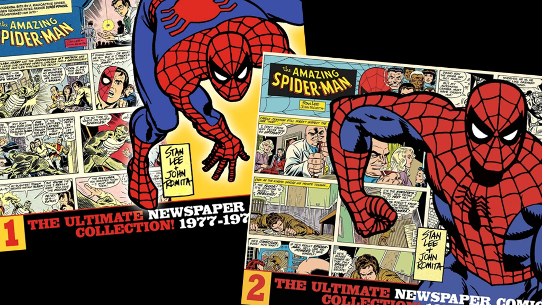 Portada de los primeros tomos de 'The Amazing Spider-Man: The Ultimate Newspaper Comics Collection' (Marvel Comics e IDW Publishing).