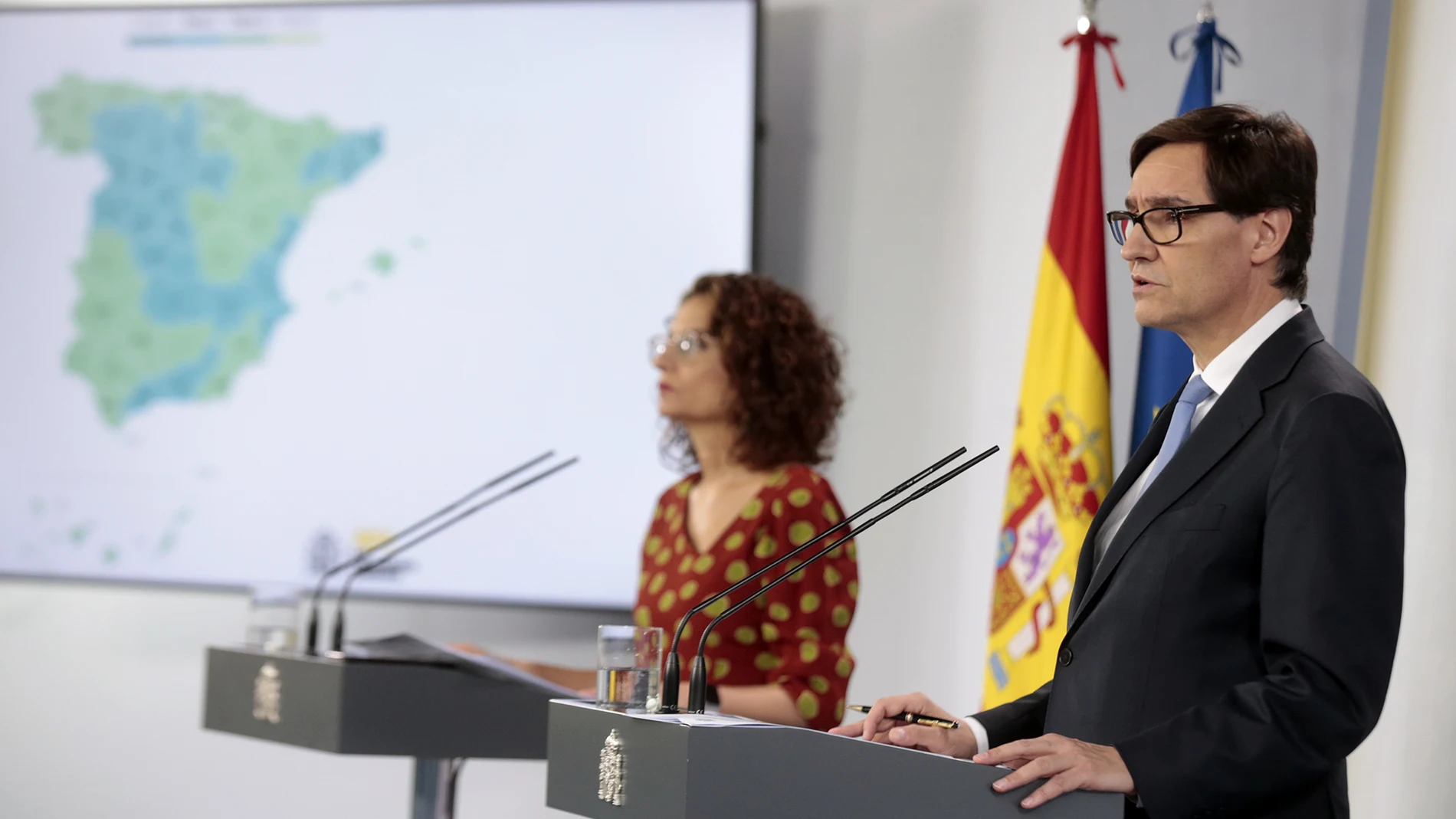 Rueda de prensa tras el Consejo de Ministros donde se ha confirmado el pase de toda España a la fase 1