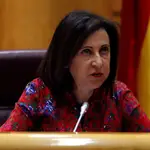 La ministra de Defensa, Margarita Robles, en el Senado