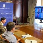 Javier Aureliano García y Fernando Giménez, en la reunión con Endesa