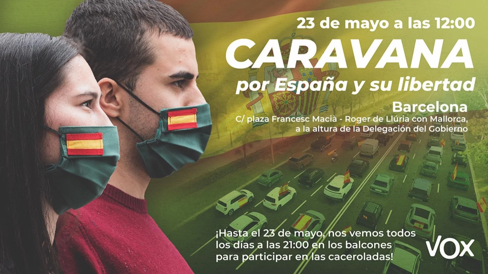 Imagen del cartel de la manifestación de mañana contra el Gobierno en Barcelona
