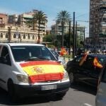 Uno de los vehículos que ha participado en la manifestación