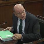 Captura de la señal del Tribunal Supremo con la declaración en el juicio del "procés" del coronel Diego Pérez de los Cobos que declaró como testigo. EFE/Tribunal Supremo