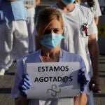 Protestas del personal sanitario en el hospital de La Paz