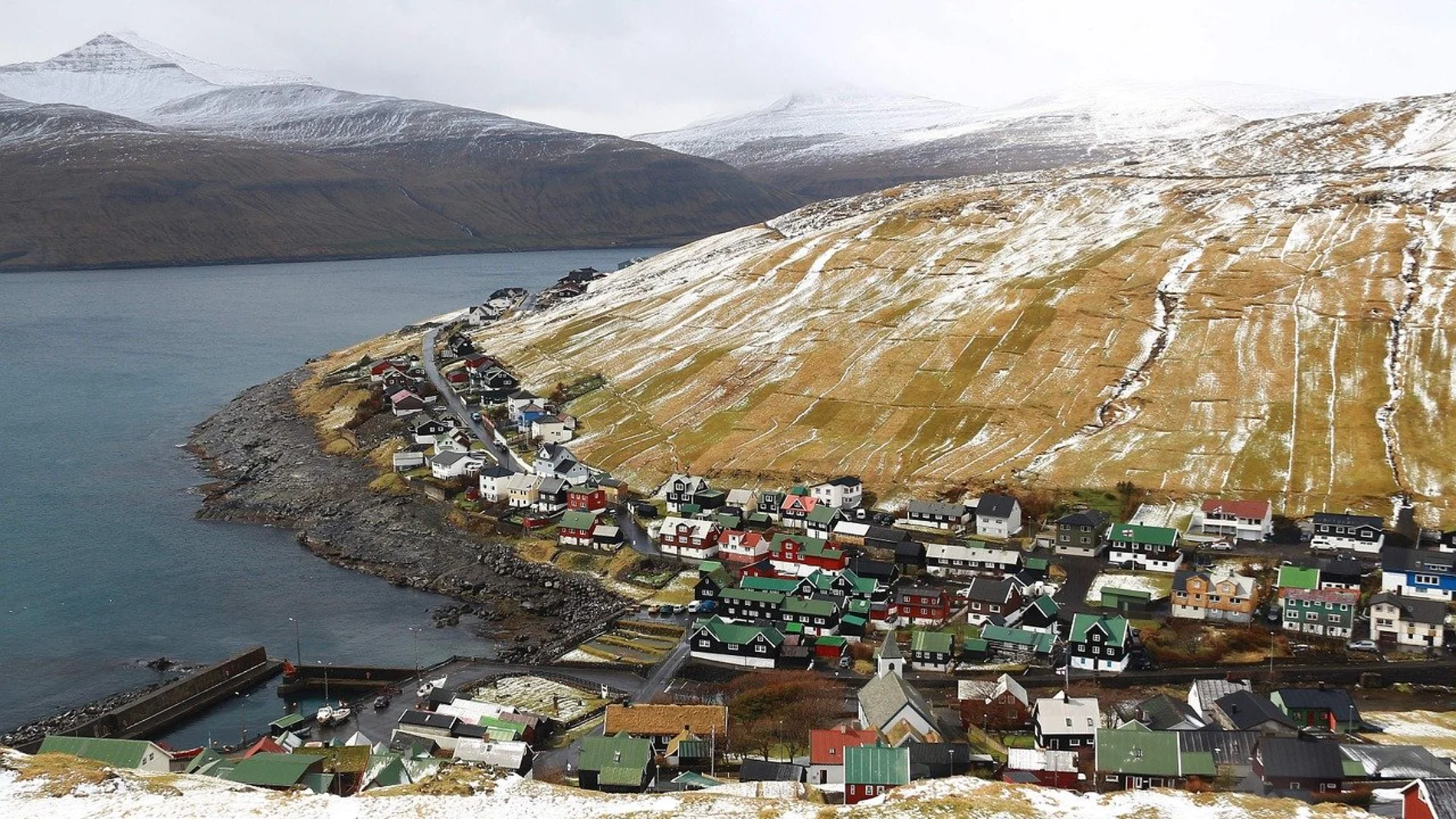 Imagen de una de las pequeñas localidades de las islas Feroe.