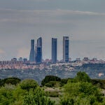 Panorámica de Madrid tomada desde la Casa de Campo, en las cercanías de Pozuelo de Alarcón.