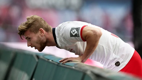 Timo Werner con el Leipzig.