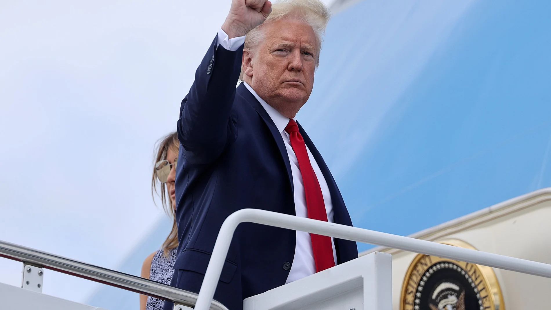 FILE PHOTO: U.S. President Trump departs Washington for travel to the Kennedy Space Center in Florida at Joint Base Andrews in Maryland