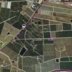 Lugar donde sufrió el accidente el ciclista