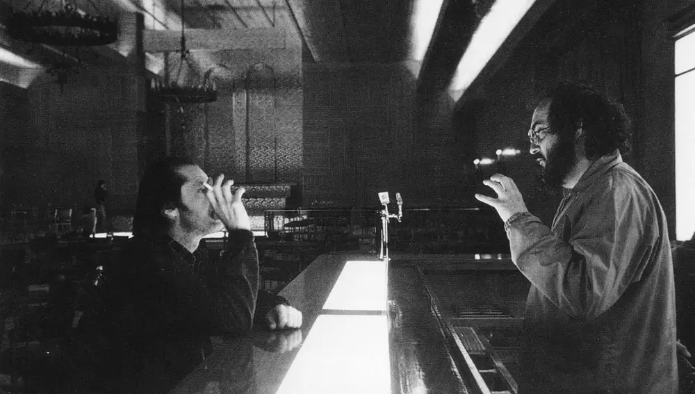 Stanley Kubrick y Jack Nicholson en el rodaje de &quot;El Resplandor&quot;