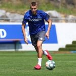 El jugador noruego de la Real Sociedad, Martin Odegaard, durante un entrenamiento