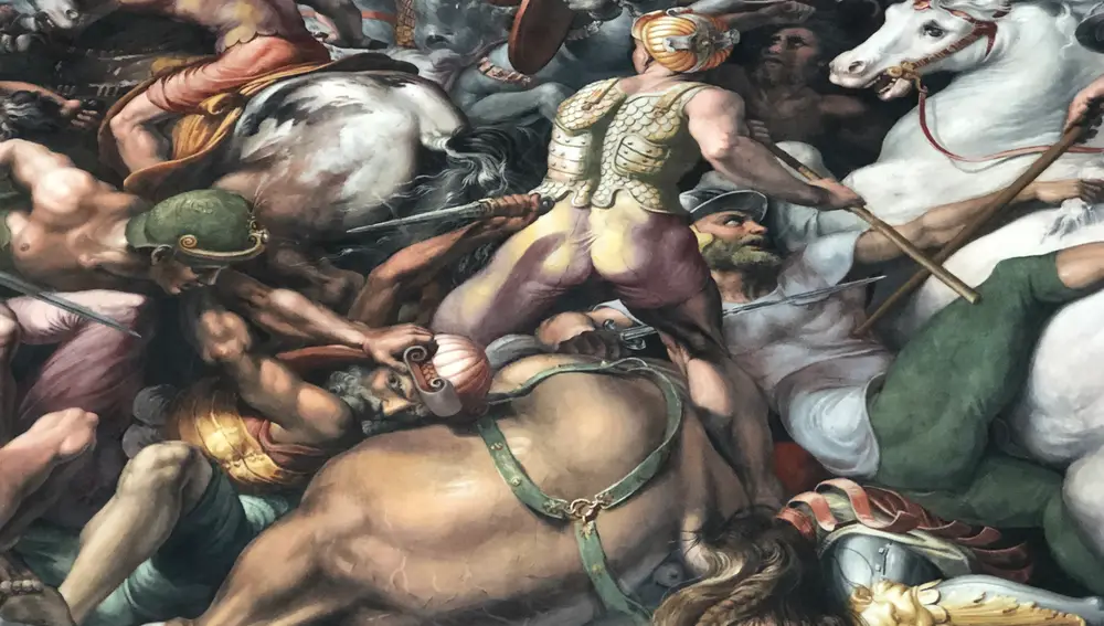 Detalle de una de las obras de Rafael en sus "Estancias" de los Museos Vaticanos