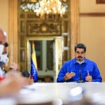 Nicolás Maduro en una videoconferencia en Caracas