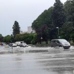 Grandes charcos en Burgos provocados por la fuerte tormenta