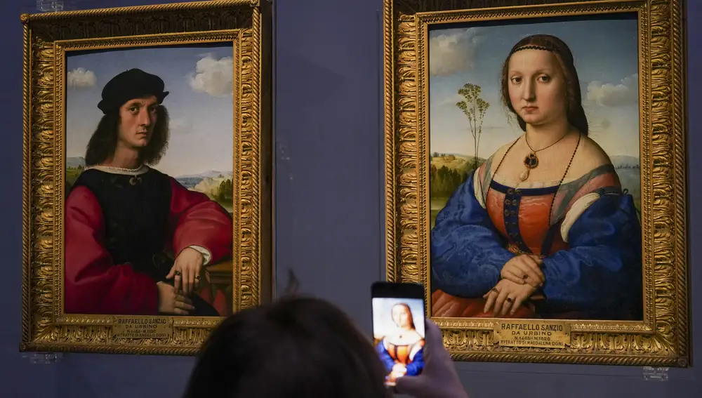 Retratos de Angnolo Doni y Maddalena Doni, de Rafael, en la Galleria degli Uffizi
