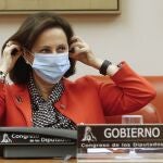 La ministra de Defensa, Margarita Robles, en el Congreso