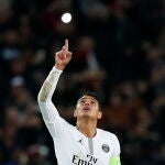 Thiago Silva, en un partido de esta temporada de Liga de Campeones con el PSG. EFE/EPA/IAN LANGSDON