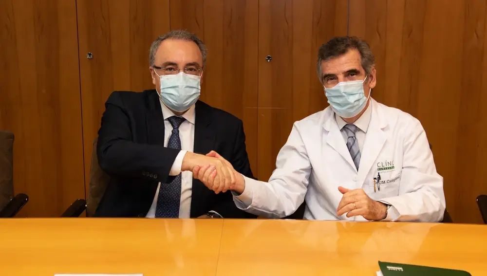 El director general del Hospital Clínic, Josep Maria Campistol, y el consejero delegado de Cellnex, Tobías Martínez, han presentado el proyectoHOSPITAL CLÍNIC10/06/2020