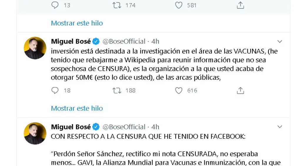 Los tuits de Miguel Bose (II)